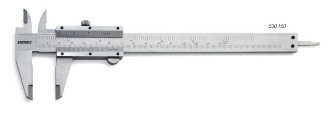 Paquímetro de Aço Carbono Cromado Fosco  (150mm/6" - 0,05mm/1/128") - King Tools 500.150