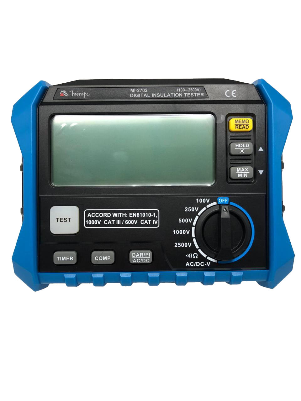 Megômetro (200GΩ /2,5KV) CAT IV - TESTE PI E DAR - Minipa - MI-2702