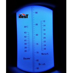 Refratômetro Açúcar Àgua, Baume (58a90%Brix) (12a27% Água) (38a43º Baume) - RT-90ATC 