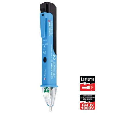 Detector de Tensão s/ Contato (50 - 1000V AC) C/ LANTERNA - CAT IV Minipa EZALERT-MAX Detector de Tensão s/ Contato (50 - 1000V AC) C/ LANTERNA - CAT IV Minipa EZALERT-MAX