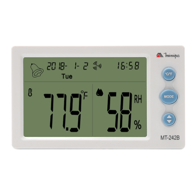 Termo-Higrômetro-Relógio Máx/Mín (temp int.) - Minipa - MT-242B Termo-Higrômetro-Relógio Máx/Mín (temp int.) - Minipa - MT-242B